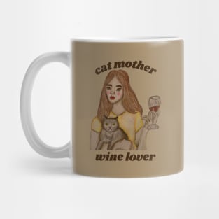 cat mother wine lover Mug